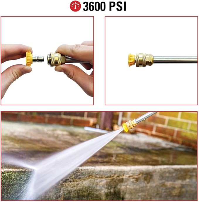 Simpson Cleaning 80145 3600 PSI Universal Pressure Washer Nozzles, 1/4-Inch Quick Connect, Hot- or Cold-Water Use, Set of 5