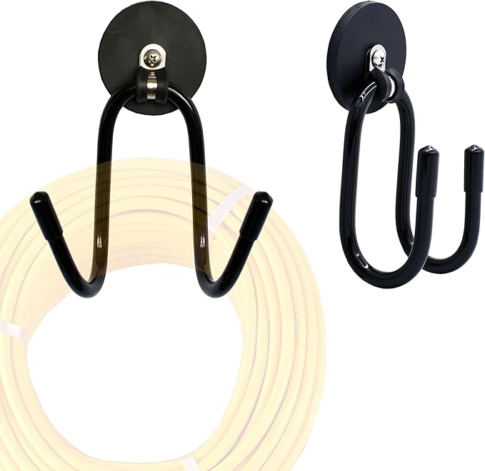 YYST Magnetic Extension Cord Holder Hanger Organizer Cable Hanger for House, Basement, RV, Garage - Cables, Hoses, Ropes- Type W (2)