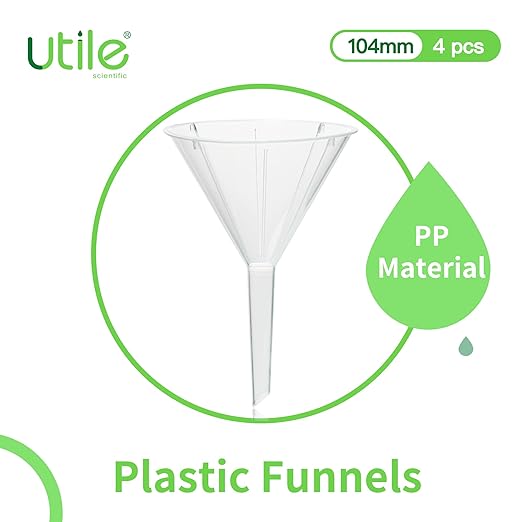 Utile 4pcs Plastic Analytical Funnel Set, PP material, Top Diameter 84mm, Small Funnel for Lab Bottles, Recreational Activities, 4512.0016.4