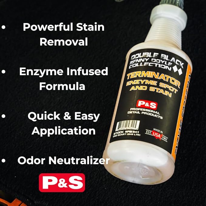 P&S Professional Detail Products - Terminator Enzyme Spot and Stain Remover - Perfect for Deodorizing, Removing Embedded Soils, Grease, Dirt, and Protein Based Stains; Fresh Scent (1 Pint)