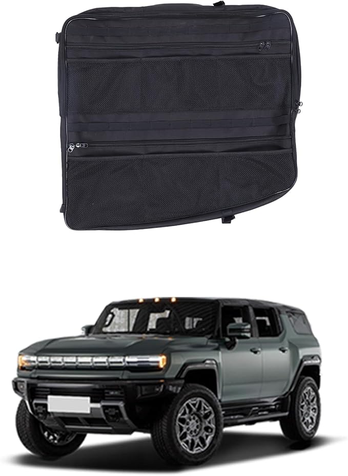 Roof Storage Bags Compatible with Hummer EV Accessories 2022-2026 SUV/SUT Overhead Storage Bag Organizer Cargo with Hardtop Suction Fixing Waterproof Can Foldable Sunshade