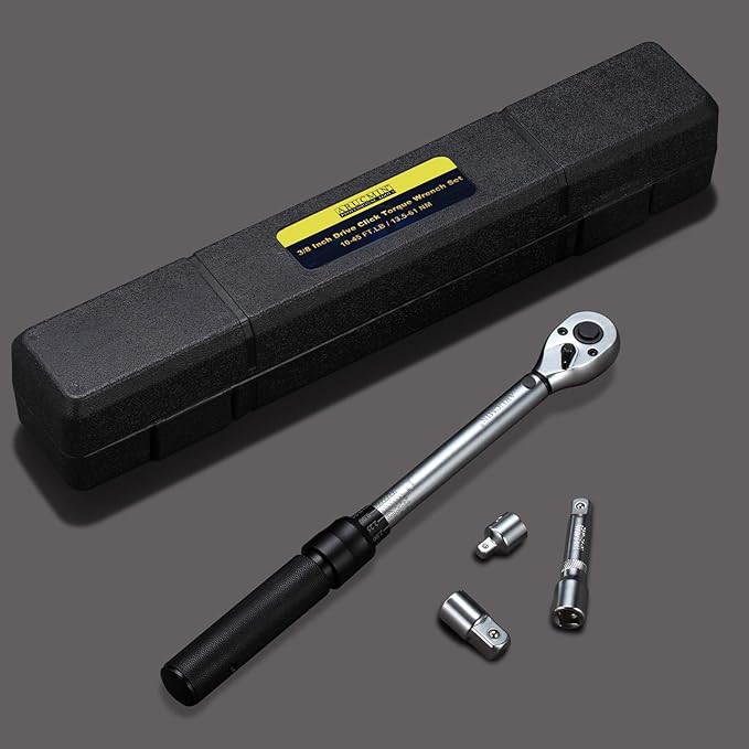 3/8-Inch Drive Click Torque Wrench (10-45 ft.-lb./13.5-61Nm) Dual-Direction Adjustable Torque Wrench Set
