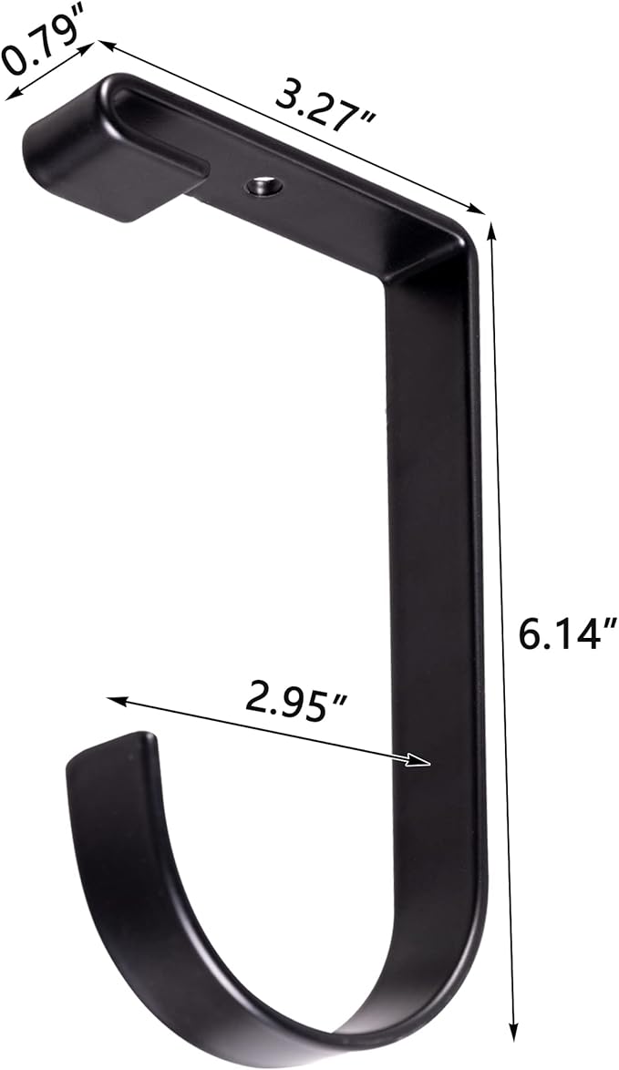 4-Pack Heavy Duty Add-On Flat Hook Accessory for Garage Ceiling and Wall Storage, Alloy Steel, Black - Suitable for FLEXINOUMTS Racks
