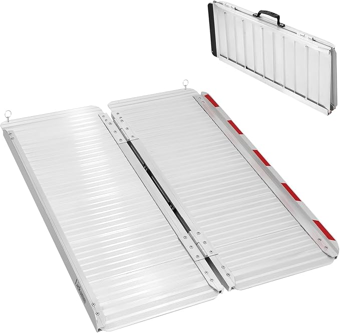 LIEKUMM 3FT Portable Wheelchair Ramp, Non-Slip Aluminum Folding Ramp for Home Steps, Doorways, and Stairs, 600 lbs Load Capacity Handicap Ramp