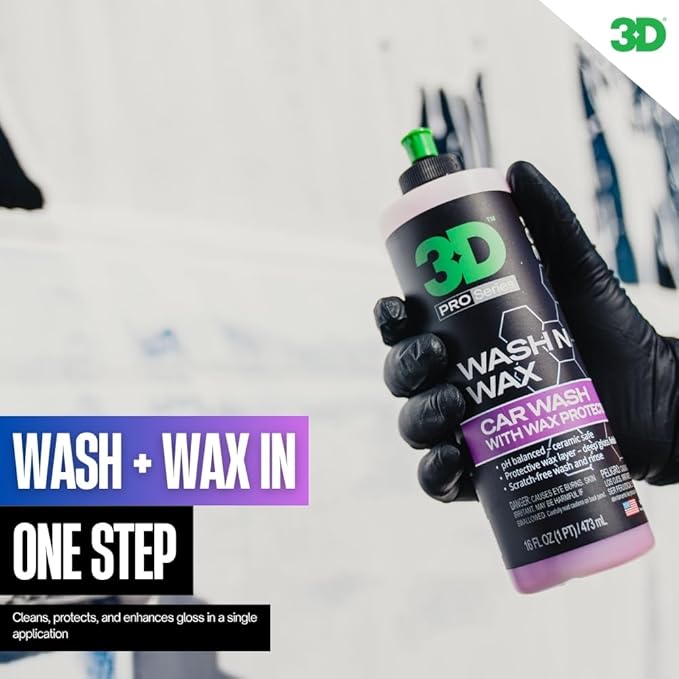 3D Wash N Wax Car Wash Soap - pH Balanced, Easy Rinse, Scratch Free Soap with Wax Protection - 1 Gallon