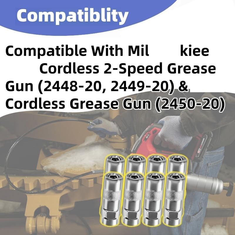 8PK Grease Gun Tips Replaces for Miwaukiee Grease-Gun Coupler 49-16-2649