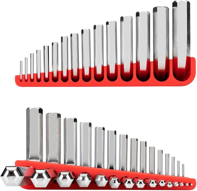 TEKTON Ball End Hex Key Set with Holder, 15-Piece (1.3-10 mm) - Chrome Finish | KLX91201