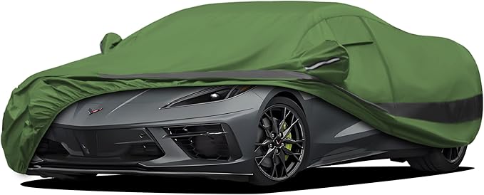 Heavy Duty Outdoor Car Cover Intended for 1983-2026 Chevrolet Corvette,Waterproof All Weather for Automobiles, Outdoor Full Cover Rain Sun UV Protection with Zipper Cotton