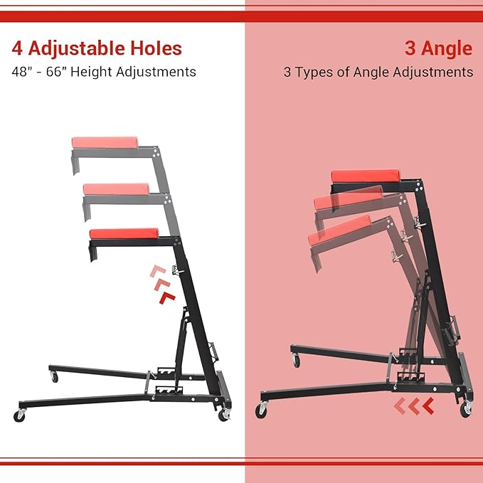 400lbs High Top Automotive Engine Creeper, 48" to 66" Adjustable Height Creeper for Garage Workshop Repair Maintenance Mechanic