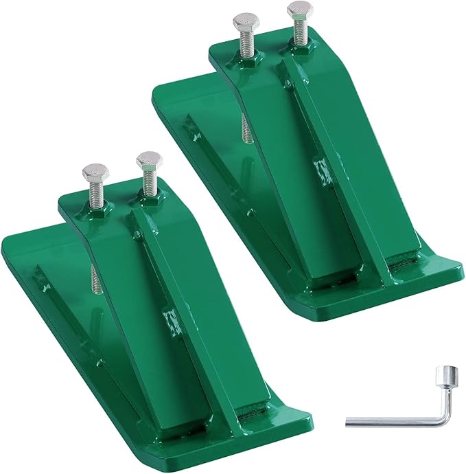 Tractor Bucket Protector, 2pcs Heavy-Duty Steel Loader Bucket Attachment with Double Lock Nuts - Bucket Edge Guard for Snow Removal, Leaves & Gravel