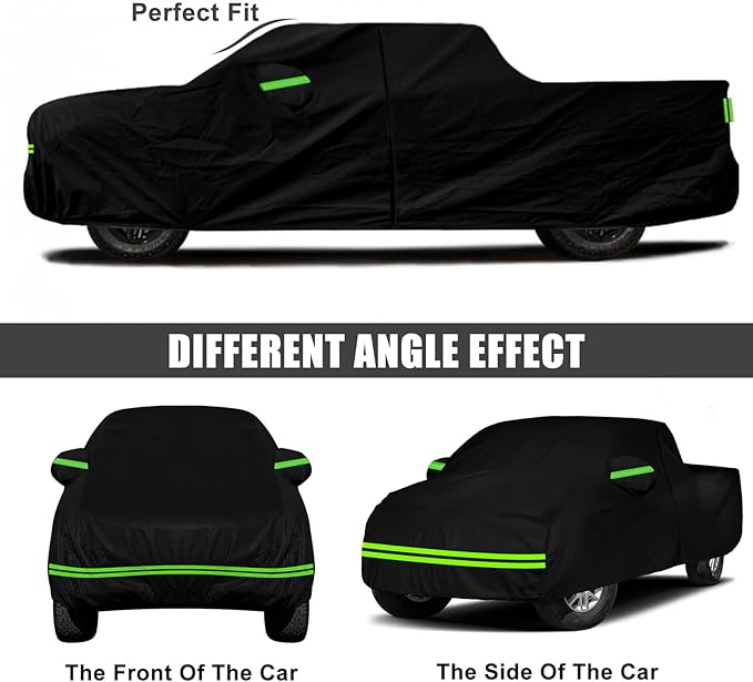 Waterproof Car Cover Compatible with Chevrolet Colorado/GMC Canyon Crew Cab 5.1ft/Extended Cab 6.1ft Bed 2015-2025, 420D All Weather Car Cover with Zipper Door for Snow Rain Dust Hail Protection