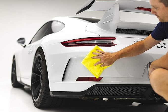 The Rag Company - Eagle Edgeless 350 (5-Pack) Professional Korean 70/30 Blend Super Plush Microfiber Detailing Towels, 350GSM, 16in x 16in, Yellow