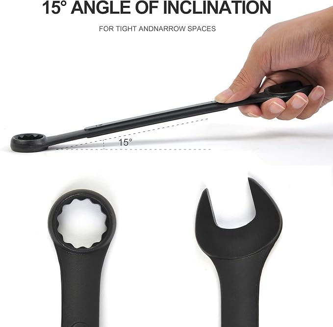 16 Piece Metric Combination Wrench Set 6mm to 32mm Metric Wrench Set with Roll Up Pouch
