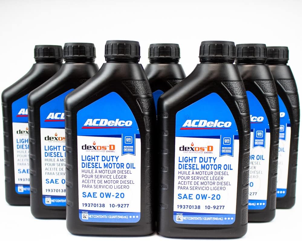DmaxStore ACDelco DexosD 0w-20 Oil Change Kit 19370138, 10-9277 & PF66A, 19458926, 55495105, 19391402 Oil Filter LM2 LZ0 3.0l Duramax Silverado Sierra 1500 Tahoe Yukon Suburban Escalade Diesel