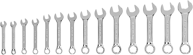 TEKTON Stubby Combination Wrench Set, 14-Piece (6-19 mm) | WCB90402