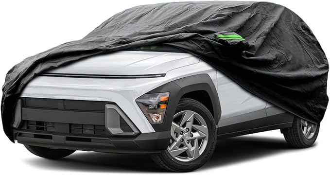 Proadsy Car Cover Custom Fit for Hyundai Kona 2017-2024 2025 2026, Waterproof All Weather for Automobiles, Full Exterior Cover Rain Snow Sun Protector Indoor Outdoor Car Cover