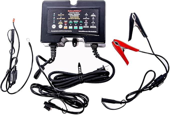 BatteryMINDer 244CEC2: 24 Volt- 1/2/4 AMP Battery Charger, Lithium (LiFePO4) Battery Maintainer, and Battery Desulfator - Designed for Trucks, Boats, RV, Generators