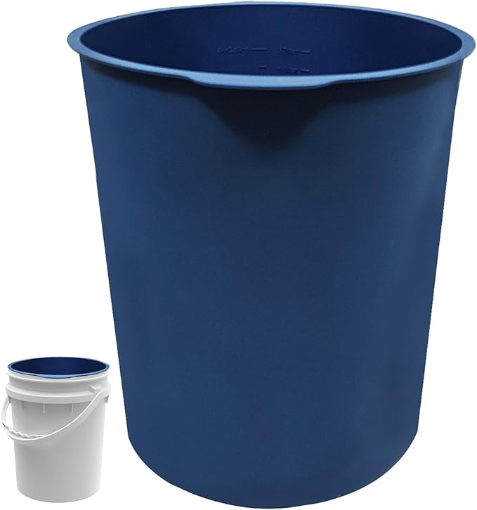 5 Gallon Reusable Bucket Liner, Leakproof Concrete Tools Durable Silicone Bucket Insert, Food Grade Container for Food Storage or Thanksgiving Turkey Brine Bucket, for Paint, Thinset, Ice (Dark Blue)