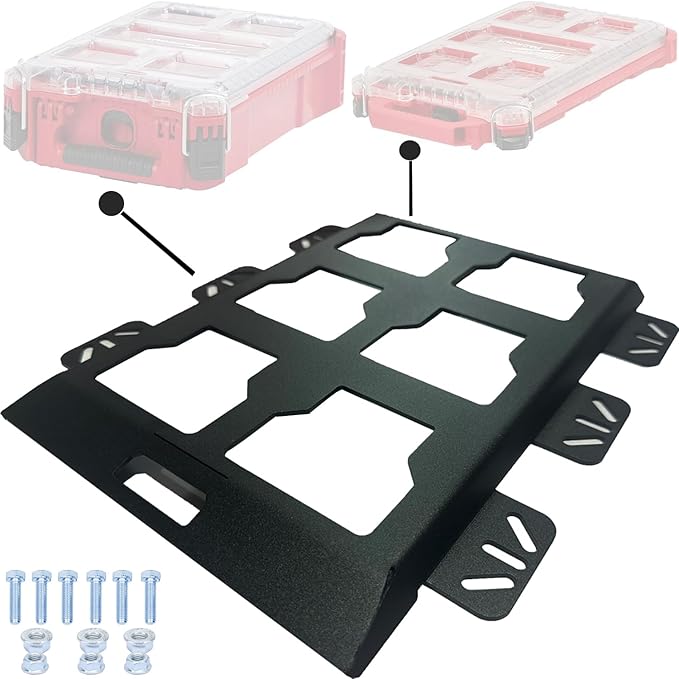 NyVoozy for milwaukee packout wall mount Packout Mounting Plate, Metal Base for Milwaukee Toolboxes, milwaukee mounting plate Wall or Floor Mount (1 Half Width Black)