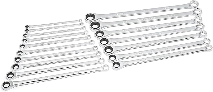 GEARWRENCH 17 Pc. GearBox™ 12 Pt. XL Double Box Ratcheting Wrench Set, Metric - 85989