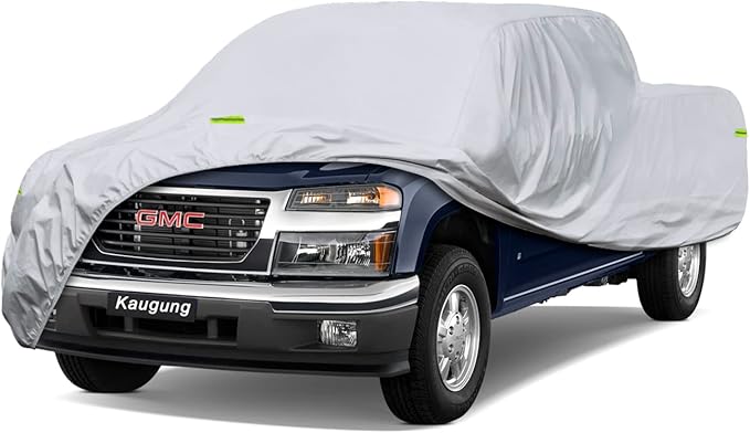 Kaugung Truck Cover Fit GMC Canyon from 2004 to 2012 (Crew Cab/Regular Cab/Extended Cab), Waterproof All Weather Full Pickup Cover, Sun UV Rain Dust Protection.(from US Warehouse, Within 3-7 Days)