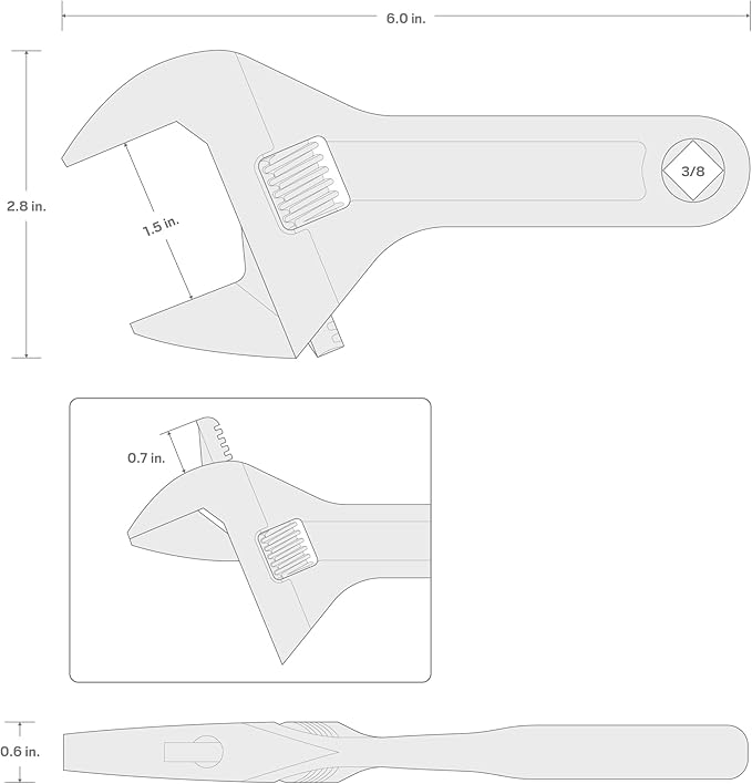 TEKTON 6 Inch Adjustable Wrench (1-1/2 in. Jaw Capacity) | WSA04122