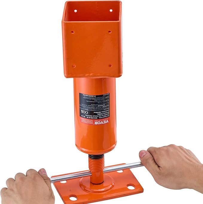 VEVOR Screw Jack Post, 13.2"-18.7" Height Range, 4" x 4" Adjustable Shore Jack, 24700 lbs Max Load Capacity, Temporary House Jack Pole for Leveling, Lifting Floor Crawlspace Basement Shore Beam