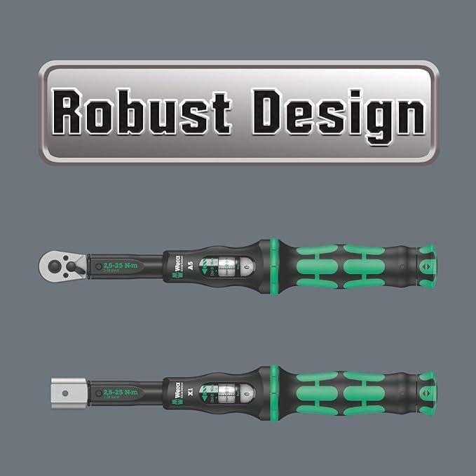 Wera - 5075611001 "Click-Torque B 2 torque wrench with reversible ratchet, 3/8"" x 20-100 Nm", black/green