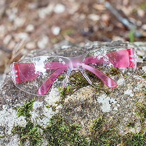 BISON LIFE Clear/Pink Safety Glasses for Men & Women ANSI Z87.1, 12 Pack