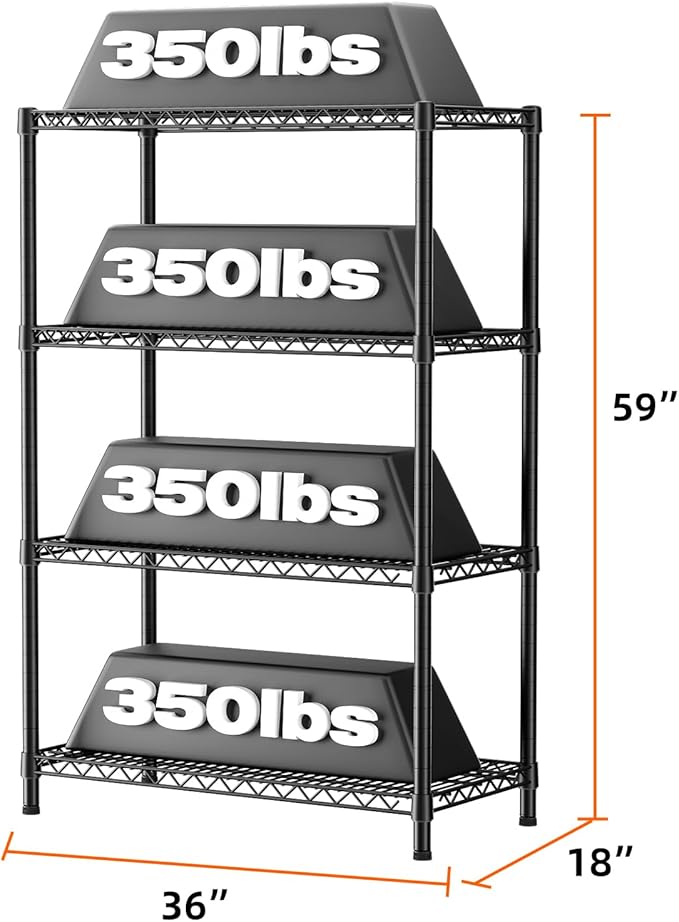 SINGAYE Shelf Closet Wire Shelving：Adjustable Metal Unit for Laundry Room Organization Bathroom Kitchen Home Garage Storage Pantry Rack Shelves