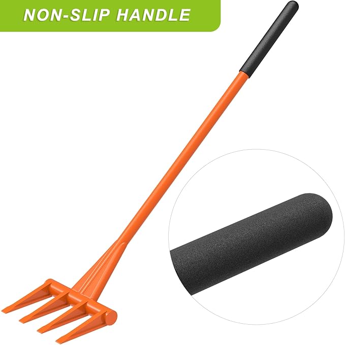 Dolibest 58'' Demo Bar, Heavy Duty 4-Tine Wrecking Bar with Ergonomic Handle for Efficient Wooden Demolition and Renovation, All-Steel Construction