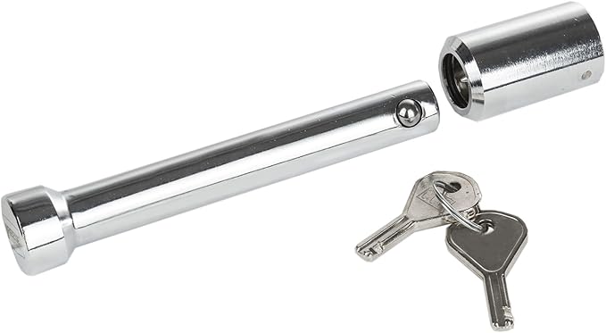 Reese 7070700 Class V DogBone Style Receiver Trailer Hitch Lock, Fits 2-1/2 Inch Square Receiver, 5/8 Inch Pin Diameter, Professional, Chrome