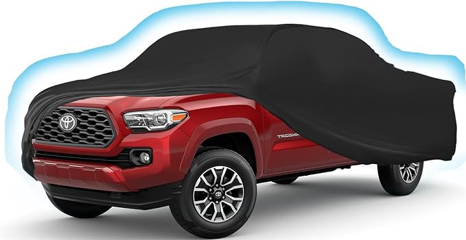 Proadsy Car Cover for Toyota Tacoma 2016-2023 2024 2025 2026,Waterproof All Weather, Windproof Snowproof Rain Hail Sun UV Protection Full Outdoor Indoor Exterior Car Covers, Black