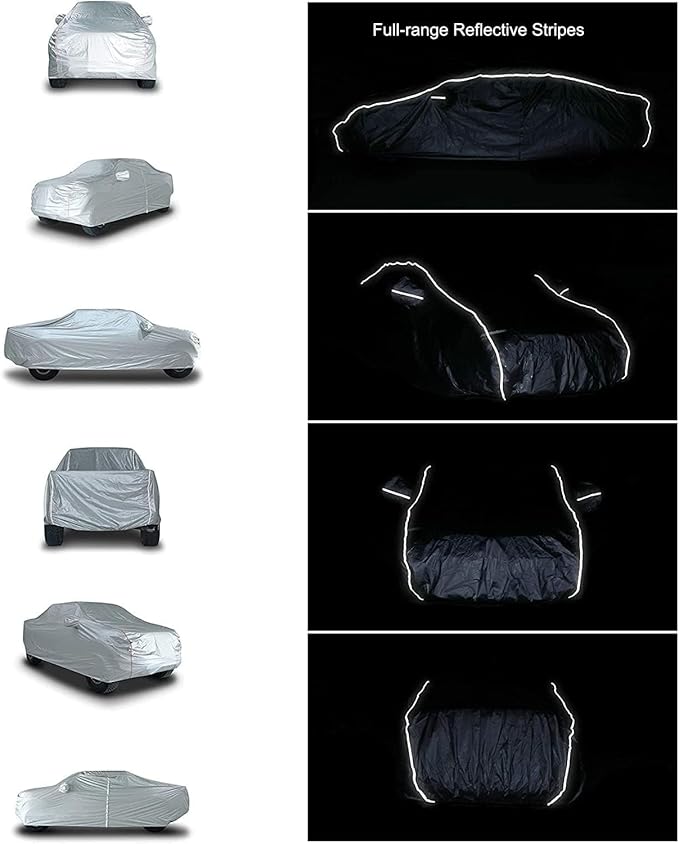 Tecoom Waterproof Car Cover for Tesla Model Y Honda CRV, UV Protection Car Covers for Toyota Corolla RAV4 Jeep, Door Zipper/Lock Windproof Car Cover All Weather Outdoor Indoor Fit 170-190 Inches SUV