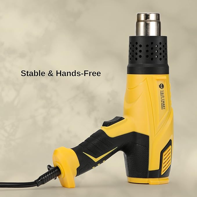 SainSmart Heat Gun, 1800W, Variable Temperature Control 120 °F-1202 °F, Fast Heat Hot Air Gun Soldering, with 4 Nozzles for Crafts, Epoxy Resin, Shrinking tubes, Stripping Paint, and Shrink Wrapping