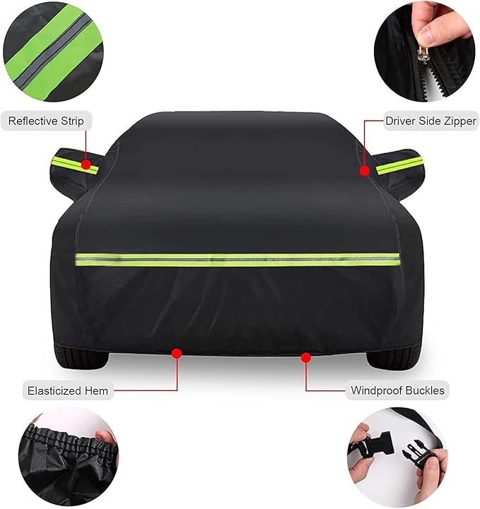 Waterproof Car Covers Replace for 2020–2025 Corvette C8, 6 Layers All Weather Custom-fit Car Cover with Zipper Door for Snow Rain Dust Hail Protection (C8)