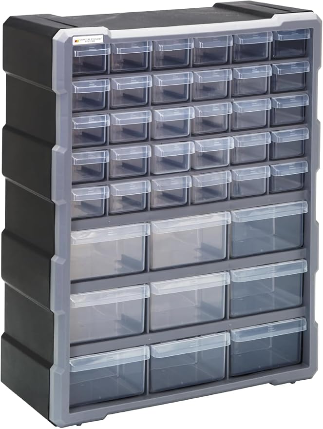 Quantum Storage Systems PDC-39BK 39 Drawers Cabinet Part Organizer 19" H x 15" W x 7" D