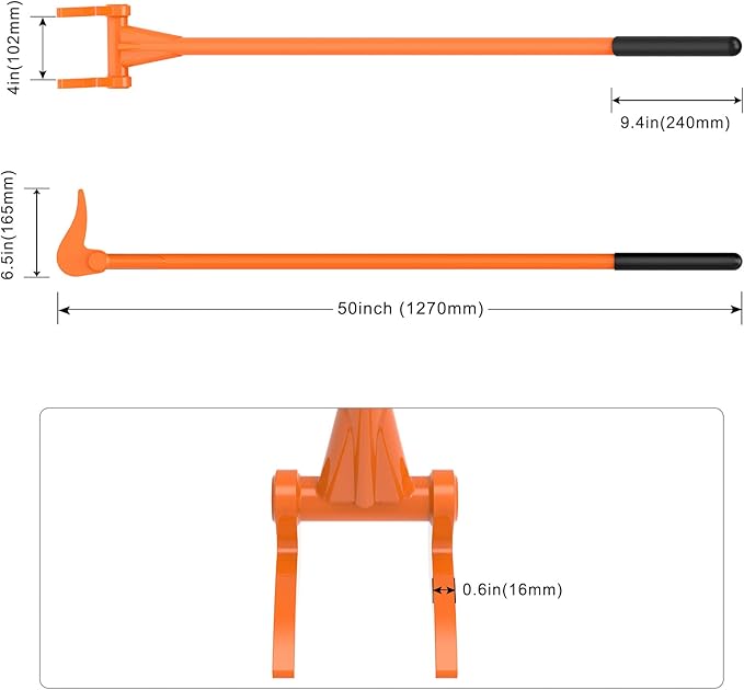 Enhanced Pallet Buster Fully Welded Deck Board Removal Tool 50'' Non-Slip Handle, All-Steel Deck Removal Tool One Piece Pallet Breaker Tool, Saves Time and Effort in Deck, Pallet Demolition