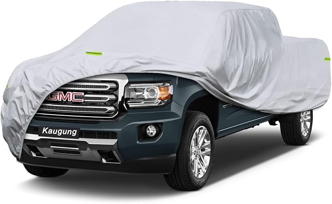 Kaugung Truck Cover Fit GMC Canyon from 2015 to 2025(Crew Cab/Extended Cab), Waterproof All Weather Full Pickup Cover, Outdoor Sun UV Rain Dust Protection.