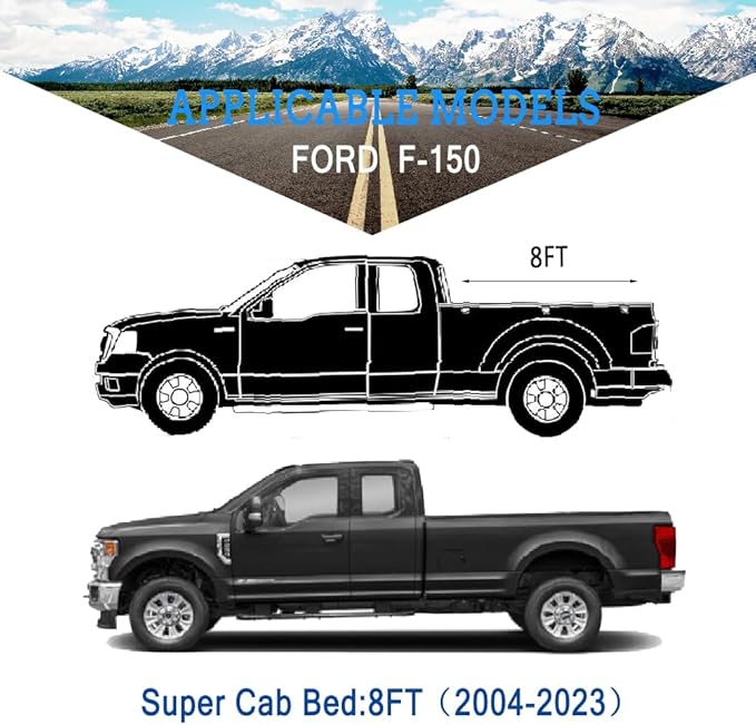 Kaugung 7 Layers Truck Cover Waterproof Custom Fit Ford F150 SuperCab 8ft Bed from 2004 to 2025, 7 Layers Heavyweight Pickup Car Cover Outdoor Indoor Sun UV Rain Snow Wind Protection.