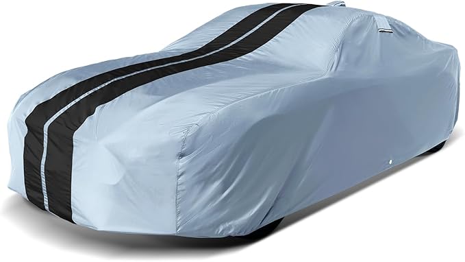 iCarCover Fits [2006-2009 Pontiac Solstice] Premium Custom Car Cover Waterproof All Weather Resistant Outdoor Indoor Sun Snow Storm UV Protection Form-Fit Padded Cover with Straps - Gray/Black