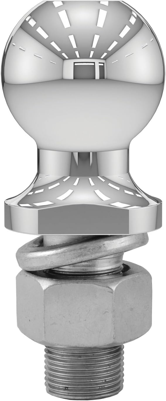 CURT 40004 Chrome Trailer Hitch Ball, 6,000 lbs, 2-Inch Diameter, 1 x 2-1/8-Inch Shank