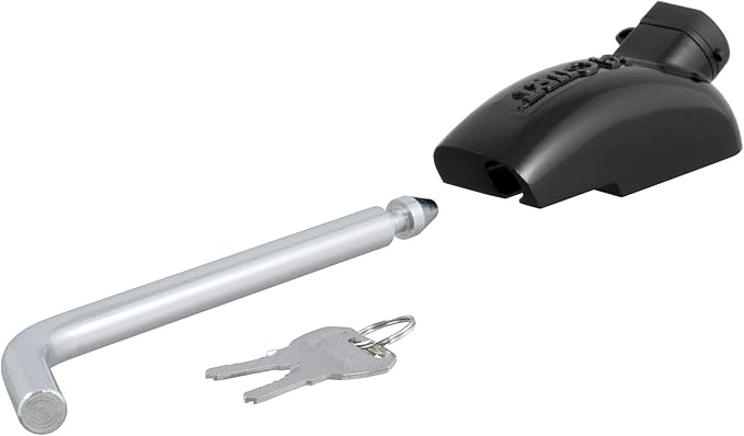 CURT 23256 5th Wheel Base Rail Lock, 1/2-Inch Pin Diameter, Fits All Industry-Standard Rails,Black & Chrome
