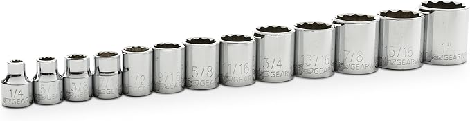 GEARWRENCH 13 Pc. 3/8" Drive 12 Pt. Standard Socket Set, SAE - 80561