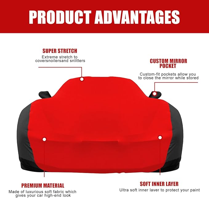 Indoor Car Cover Replace for 2015-2025 Lexus RC300 RC350 F Sport, Luxurious Stretch Satin Ultimate Custom-fit Indoor Breathable Car Cover for Dust-Proof, Underground Garage, Car Show