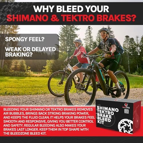 BleedZone Brake Bleed Kit with Mineral Oil for Shimano and Tektro Hydraulic Brakes – Bicycle Maintenance Set for MTB, Road Bikes and Hydraulic Systems