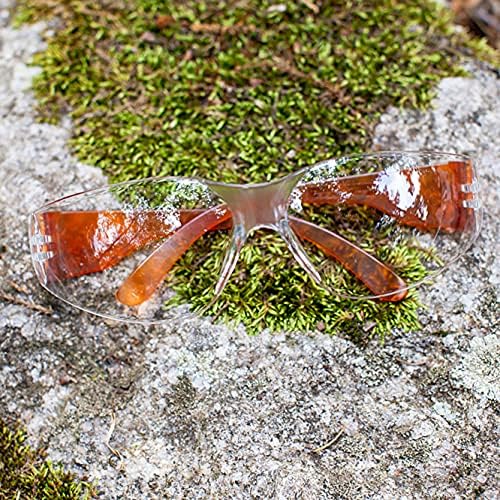 BISON LIFE Clear/Orange Safety Glasses for Men & Women, ANSI Z87.1, 12 Pack