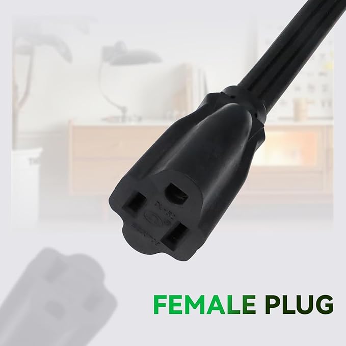 EP 6 Ft Heavy Duty Appliance Extension Cord - 14 Gauge 3 Prong Grounded Cable Wire, Ideal for Air Conditioners, Refrigerators, Microwaves, Washing Machines & More - Indoor Use, Black