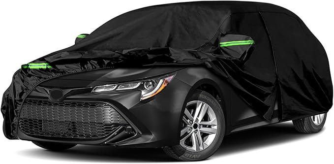 Waterproof Car Covers Replace for 2019-2025 Toyota Corolla Hatchback, 6 Layers All Weather Custom-Fit Outdoor Full Car Covers with Zipper Door for Snow Rain Dust Hail Protection