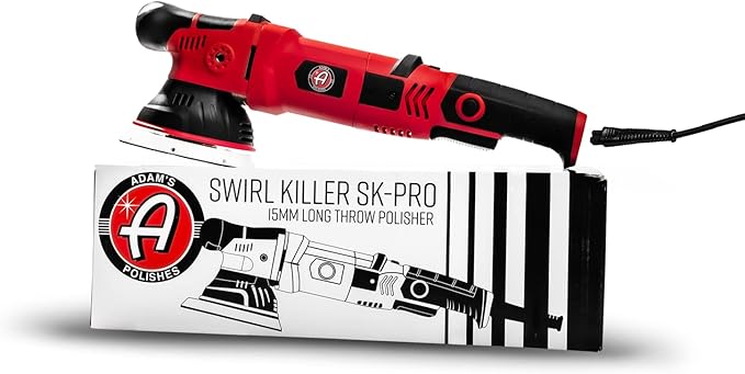 Adam's Polishes SK Pro 15mm Car Polisher - Professional Buffer Polisher For Car Detailing | Use W/Car Polish, Polishing Compound, or Car Scratch Remover | Car Wash Clay Bar Ceramic Coating